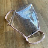 SACHIKA Transparent Sparkly Clear Face Mask with Nude Trim -USA Made - SACHIKA® - Official Site 