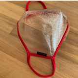 Valentine's Red Glitter Clear Face Mask - Made in the USA- Smile Mask by SACHIKA - SACHIKA® - Official Site 
