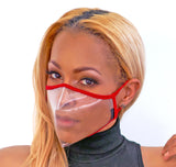 Red Reveal Mask 100% Clear unisex by SACHIKA - Made is USA - SACHIKA® - Official Site 